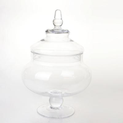 China Sustainable Grace Clear Wide Mouth Airtight Glass Herb Storage Jars for sale