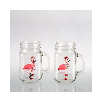 China Mintao 16oz Viable Mason Mug with Mr. & Mrs. Flamingo for sale