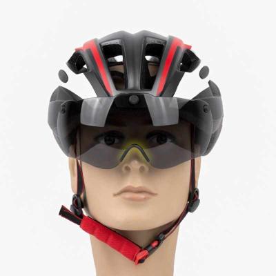 China Comfortable PROMEND bicycle helmetH22Safety goggles helmet with suction glass mountain bike electric car magnetic riding supplies for sale