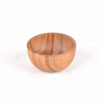 China Sustainable Calabash Serving Acacia Salad Bowl Round Wood for sale