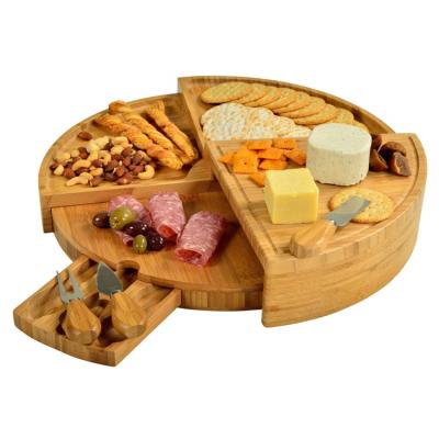 China OEM&ODM Sustainable Top Quality FSC Certificated Bamboo Cheese Board Set for sale