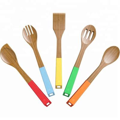 China Sustainable Serving Utensils For Kitchen 7 Pieces Set Wooden Bamboo for sale