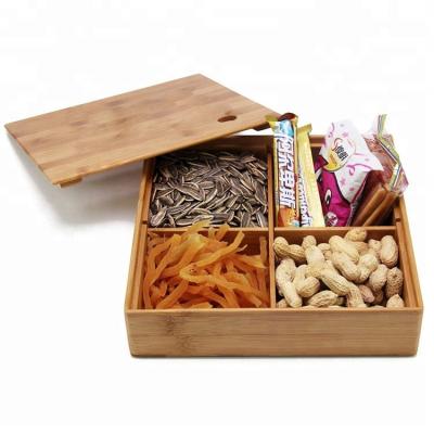 China Sustainable Shopping Office Supply Multi Decorative Bamboo Snacks Desk Storage Box for sale