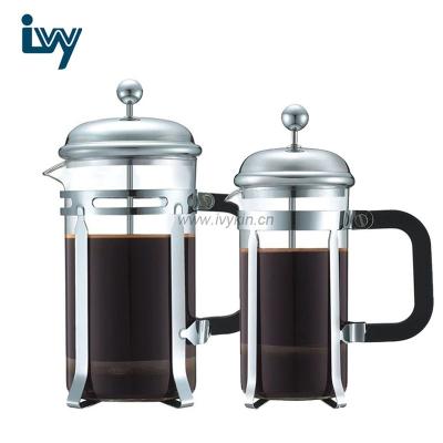 China Viable French Glass Coffee Press Infuser 6 Cups and Tea Maker Chrome Glass Pot for sale