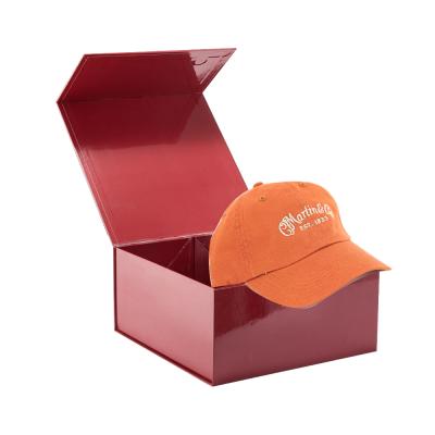 China Wholesale Recyclable Custom Logo Magnetic Closure Snapback Hat Cardboard Gift Box Ball Baseball Cap Packaging Box for sale