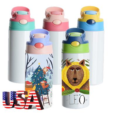 China American Style USA Warehouse 12oz 350ml Sublimation Kids Empty Water Bottle With Top Right Flip Water Bottle Kids Sublimation Tumbler for sale