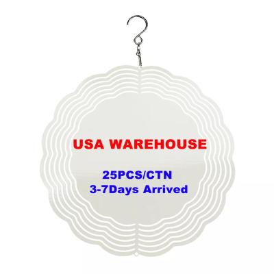 China Installment Easy USA Warehouse Running Hot Sale 10inch Amazon Sublimation Metal Double Side Wind Spinner Aluminum Garden Wind Spinner for sale