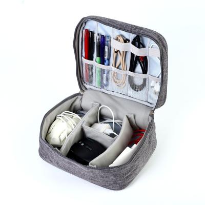 China Polyester Double Layers Travel Instrument Data Cable Case Portable Waterproof Organizer Carry Bag Digital Storage Bags Electronics Accessories for sale