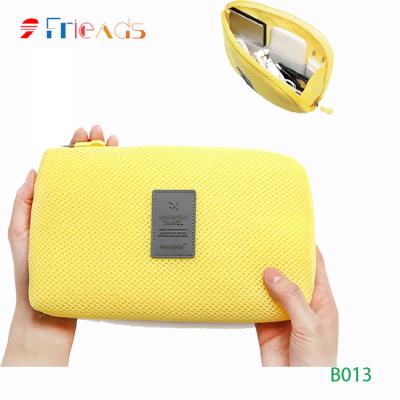 China High Quality Microfiber Digital Memory Travel Bag Electronics Travel Organizer Bag Cables Storage Mobile Pouch Caseyellow for sale