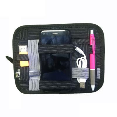 China Multifunctional Wholesale Elastic Organizer Board Storage Organizer Tool Grid Digital Accessories Bag Earphone Cable Bag 2419 for sale