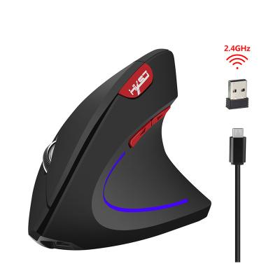 China 3D HXSJ Vertical Wireless Mouse 2.4GHz Ergonomic Design 2400DPI Prevent Mouse Hand Stain for sale