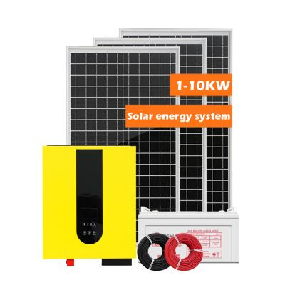 China Home High Efficiency Off Grid 3kw 5kw Solar Panel System Home Solar Power System Kit 5kw 2kw 5kva Solar System for sale