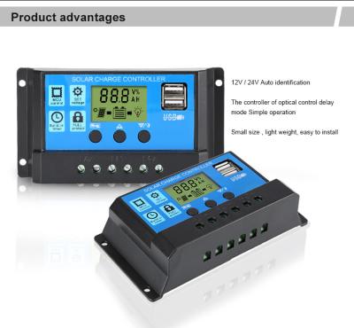 China Auto Solar Charger Controller Green Energy 12V 24V Recognition 40amp 50amp 60a Battery for sale