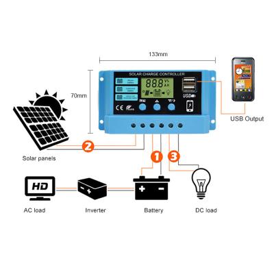 China China Suppliers Small PWM Automatic Charger Controller Parameter 10A 20Amp 30A 12V 24V Lithium Solar Panel Controller for sale