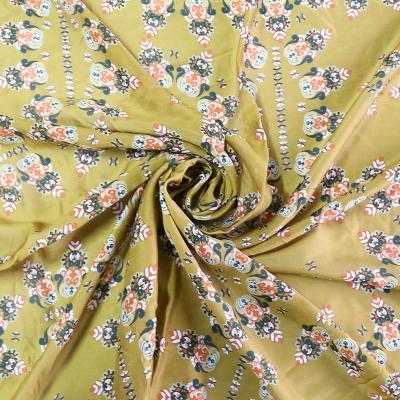 China Organic Digital Printing On 100% Silk Habotai Chiffon Crepe De Chine Fabric For Dress And Scarves for sale