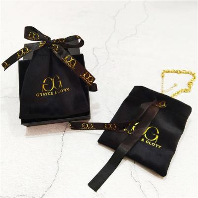 China Jewelry Chuanghua Velvet Jewelry Pouch Black Soft Cloth Pouch Rings Velvet Pouch Packaging Earring Card for sale