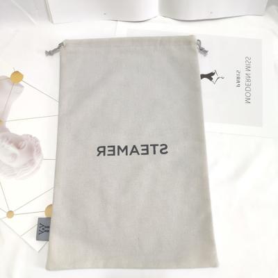 China Factory Price Chian Shoes 10oz Gray Canvas Cotton Drawstring Shoe Bags Cloth Dust Bag, Dust Bag For Shoes for sale