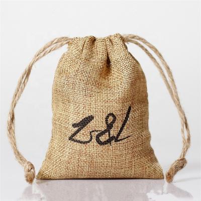 China Gift Customize Hessian Burlap Twine Sack Pouch For Coffee Tea Burlap Soap Bags Small Burlap Pouches Burlap Gift Bags for sale