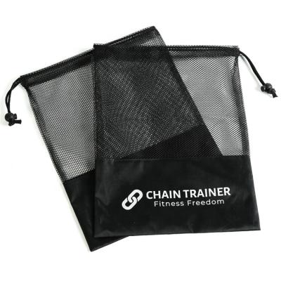 China Shopping Customize Black Nylon Polyester Mesh Packing Bag / Mesh Pouch Small Drawstring Mesh Gift Bag For Tennis Or Table Tennis Balls for sale