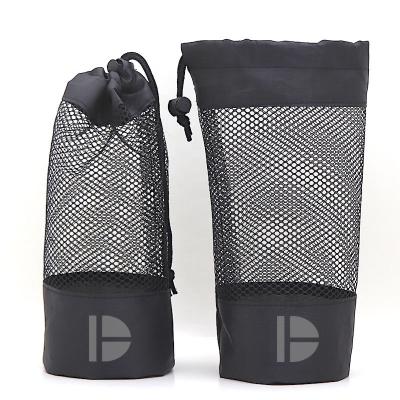 China Buying Bottom Nylon Drawstring Carry Polyester Net Mesh Bag Custom Size Big Round Black pp For Soccer Ball Basketball for sale