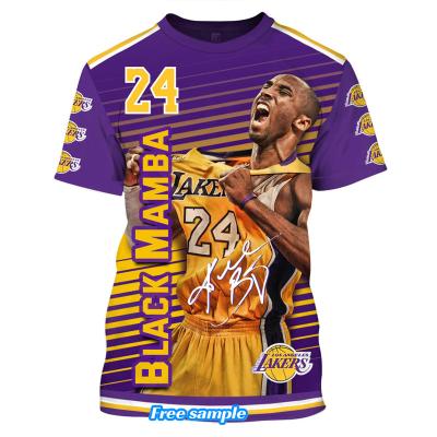 China Kobe 8 and 24 Black Mamba T-shirt Men's T-shirt Men's Black T-shirt Anti-wrinkle Commemorate for sale