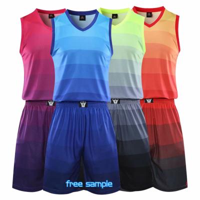 China Breathable Jersey Custom Personalized Custom Made Gradient Sportswear Custom Printed Mens Game Basketball Training Uniform for sale