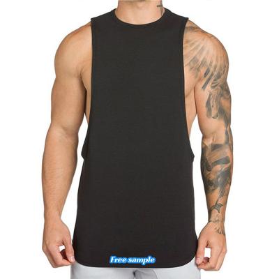 China Viable New Design Organic Cotton Men's Gym Bodybuilding Muscle Heddles Singlet Vest Workout Fitness T-Shirts for sale