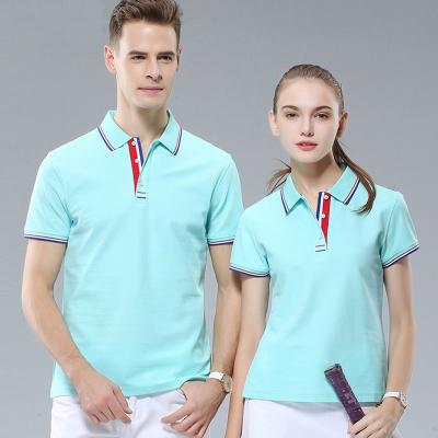 China Fashion 220g summer solid color 80% cotton 20% cupro contrast custom logo embroidery short sleeve collar polo shirt for sale