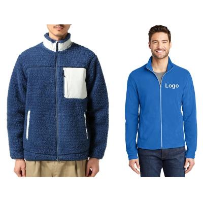 China Men's Full Zipper Polyester Company Staff Uniform QUICK DRY Zip Up Micro Sherpa Fleece Jacket Custom Made for sale