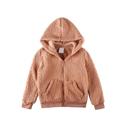 China Anti-Wrinkle New Arrival Classic Fitted Soft Sherpa Jacket Zipper Cloth Breathable Hooded Long Sleeve Jacket Full Sleeve Kids for sale