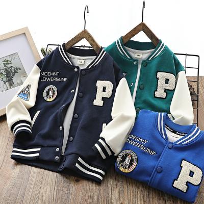 China High Quality Embroidery Patch Jacket Anti-wrinkle Elementary School Varsity Bomber Patchwork Kids Casual Baseball Jacket for sale