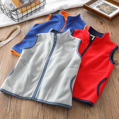 China Newest Style Anti-Wrinkle Full Zipper Breathable White Boy Girl Fleece Kids Lightweight Vests Casual Vest for sale