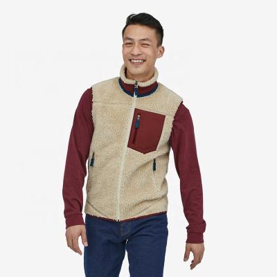 China Wholesale Anti-wrinkle Men Classic Fleece Front Zipper Pocket Streetwear Sherpa Fleece Windproof Vest for sale