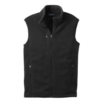 China Men's Anti-Wrinkle Full Zip Fleece Vest Sleeveless Company Staff Team Work Uniforms Stand Up Solid Color Tank Top Fleece Windproof Vest for sale