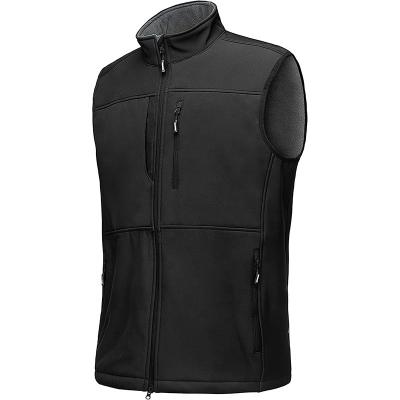 China New Season Anti-Wrinkle Men Running Vest Outerwear Lightweight Windproof Fleece Striped Softshell Tactical Vest for sale