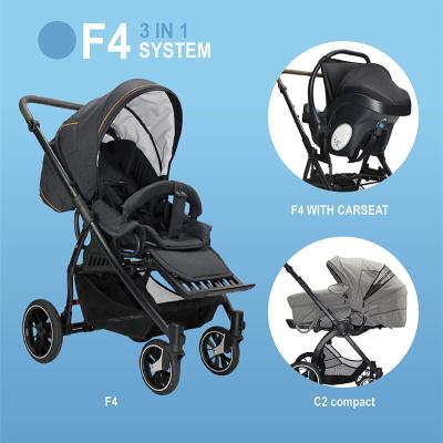 China Turnable Aluminum Alloy Travel System Household Portable Folding Baby Stroller for sale