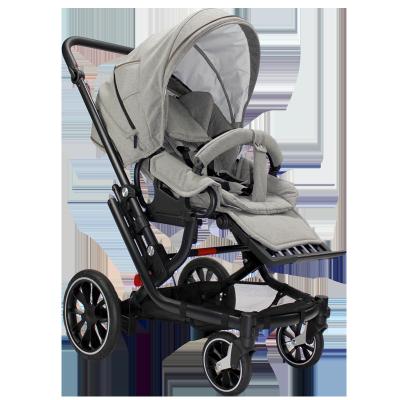 China Hot Luxury Turnable Baby Stroller 2 in 1 High Landscape Stroller Leatherette Folds Baby Stroller for sale