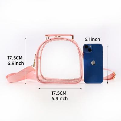 China Fashion Clear PVC Messenger Shoulder Bag Transparent Girl Waterproof Handbag Cross Cosmetic Bag - Body Bag for sale