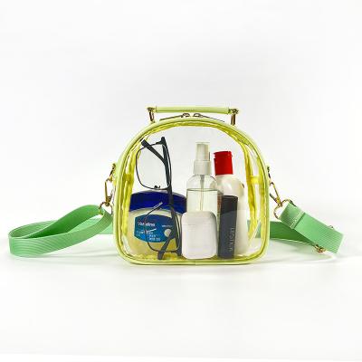 China New Style PVC Wholesale Fluorescent PVC Bag Transparent Cross - Body Bag Lady Transparent Cosmetic Bag for sale