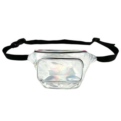 China Custom Waterproof Silver Water Proof Wholesale Laser PU Belt Bag Pussy Pack Waist Bag Sports Waist Bag for sale