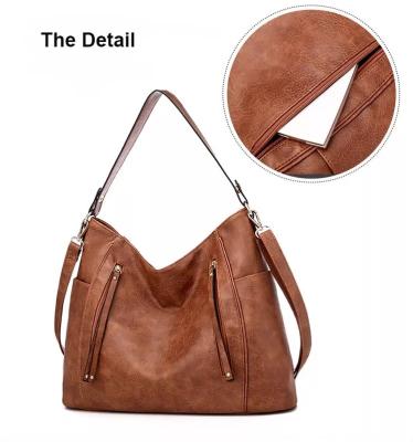 China Vintage Handbags For Women Designer Ladies Bag Large Bucket Purse Faux Leather PU Handbag for sale