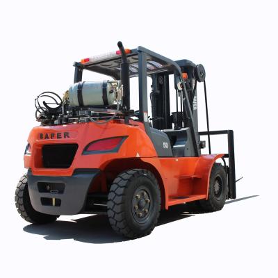 중국 5 ton fuel LPG forklift with wide-view 3 meter duplex mast and Cummins Gasoline engine 판매용