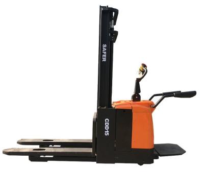 China 1.2t-1.5t Pedestrian Fork Electric Pallet Stacker Reach Type Full Electric Stacker for sale