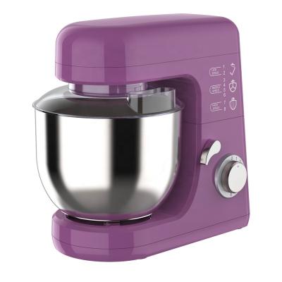 China Hotel Purple 600W 4.7L Electric Metal Bowl High Power Dough Cake Stand Mixer for sale