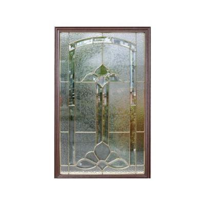 China Eco-Friendly Gardens Ultra Clear Door Glass Toughened Cut Out Decorative Glass Entry Door With Rain Tempered Glass Design for sale