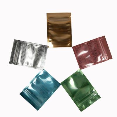 China 200pcs BIODEGRADABLE in Black Resealable Mylar Aluminum Foil Seal Stock 3 Side Metal Plastic Zipper Christmas Small Flat Bag for sale