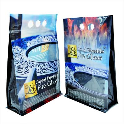 China Custom Printed BIODEGRADABLE Transparent Window Foil Stand Up Bag Flat Bottom Clear Zippered Pouch Packaging Bag for sale