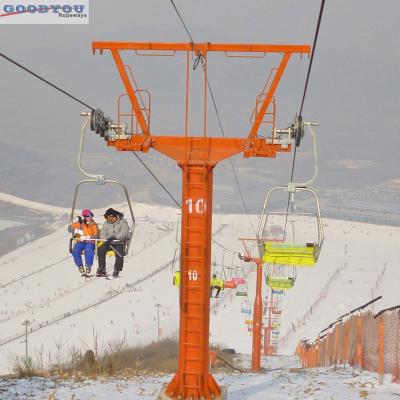 China Safe Ski Ropeway With Middle Station Chairlift For Two Skiers One Chair In Easy To Use Ski Resort Chinese Manufacture for sale