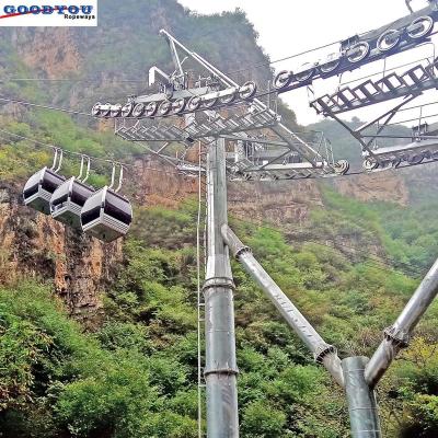 China Tourism sector ropeway overhead fixed handle cable car pulsatile cabin groups eight seats for eight people for sale