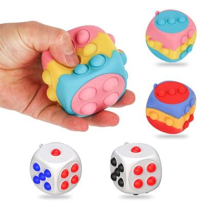 China Eco-Friendly Push Sticky Person Toys Relax Rainbow Silicone Pop Itting Dice 3D Sensory Ball Sticky Person Toy Popper 3D Ball for sale